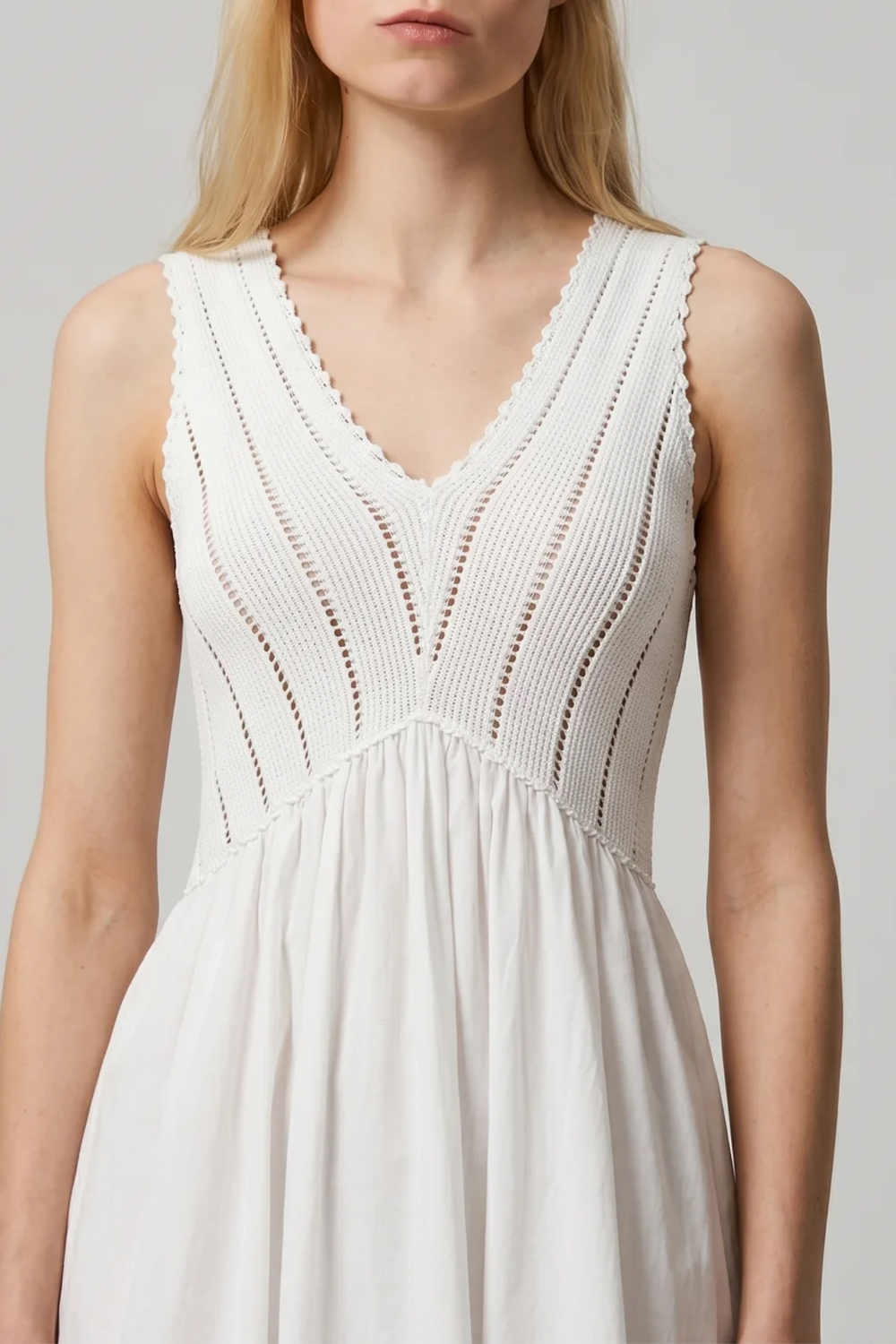 261LB3EDD White midi dress твинсет-4