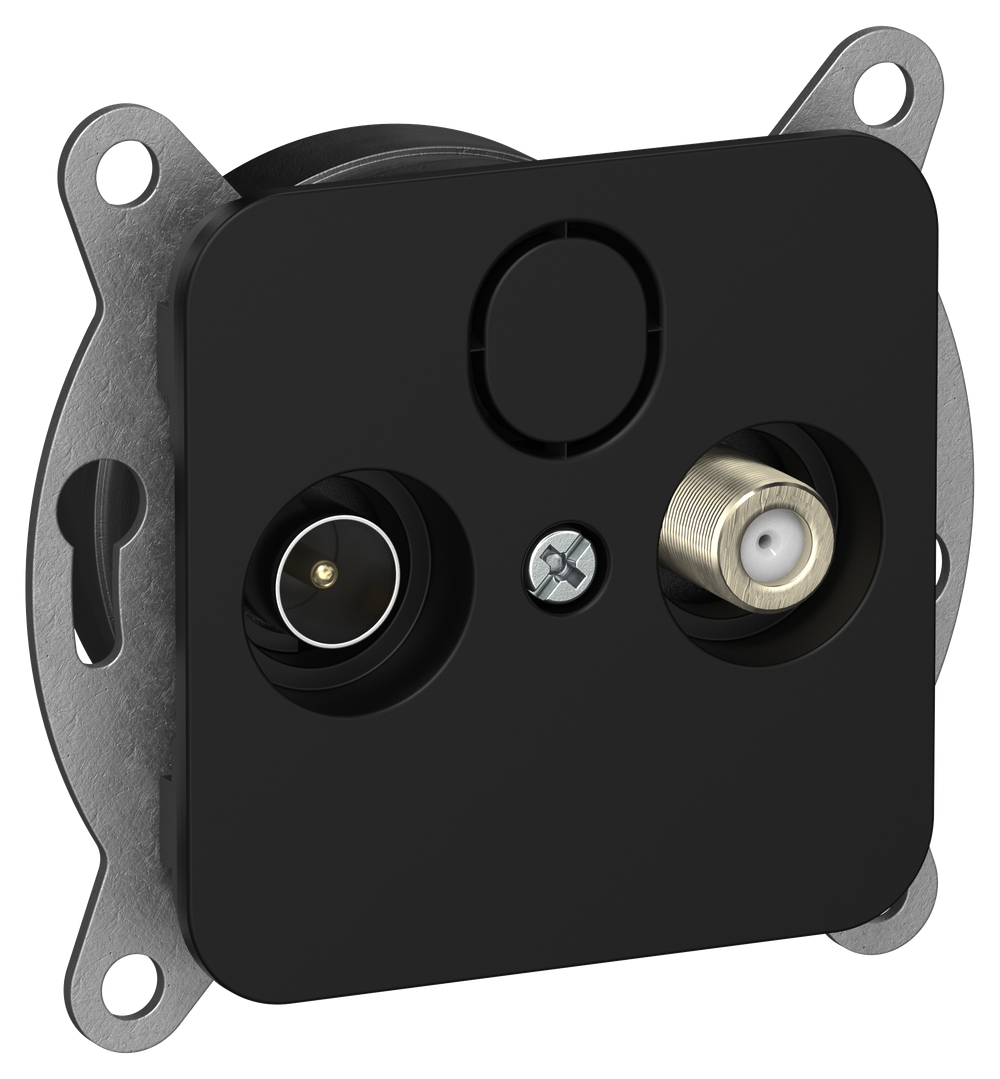 FLITE Розетка 2-местная TV+SAT экранированная оконечная РТВс-2-1-1-ФлЧ черный IEK
