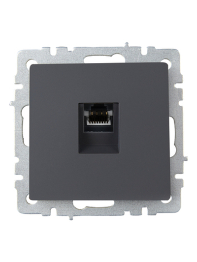 BRITE Розетка компьютерная RJ45 кат.6 РК11-БрГ графит IEK