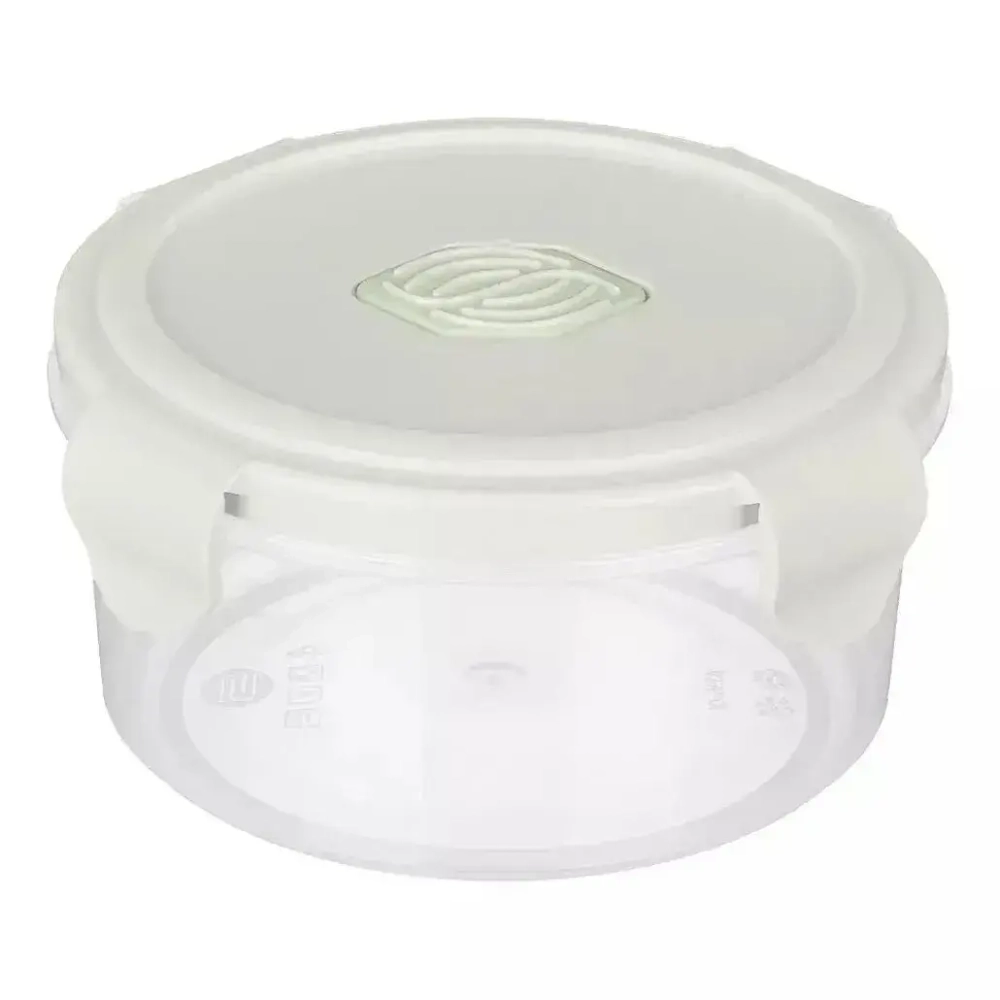 Контейнер для продуктов герметичный с клапаном Eco style круглый 0,55л Светло-серый