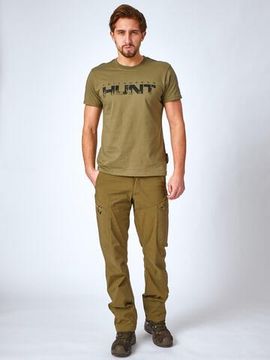 Футболка "HUNT" (Хлопок, хаки)