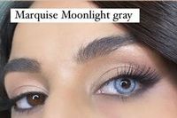 Светло серые линзы в стиле хаски Marquise Moonlight gray /Светло серые линзы для темных и светлых глаз на 12 месяцев