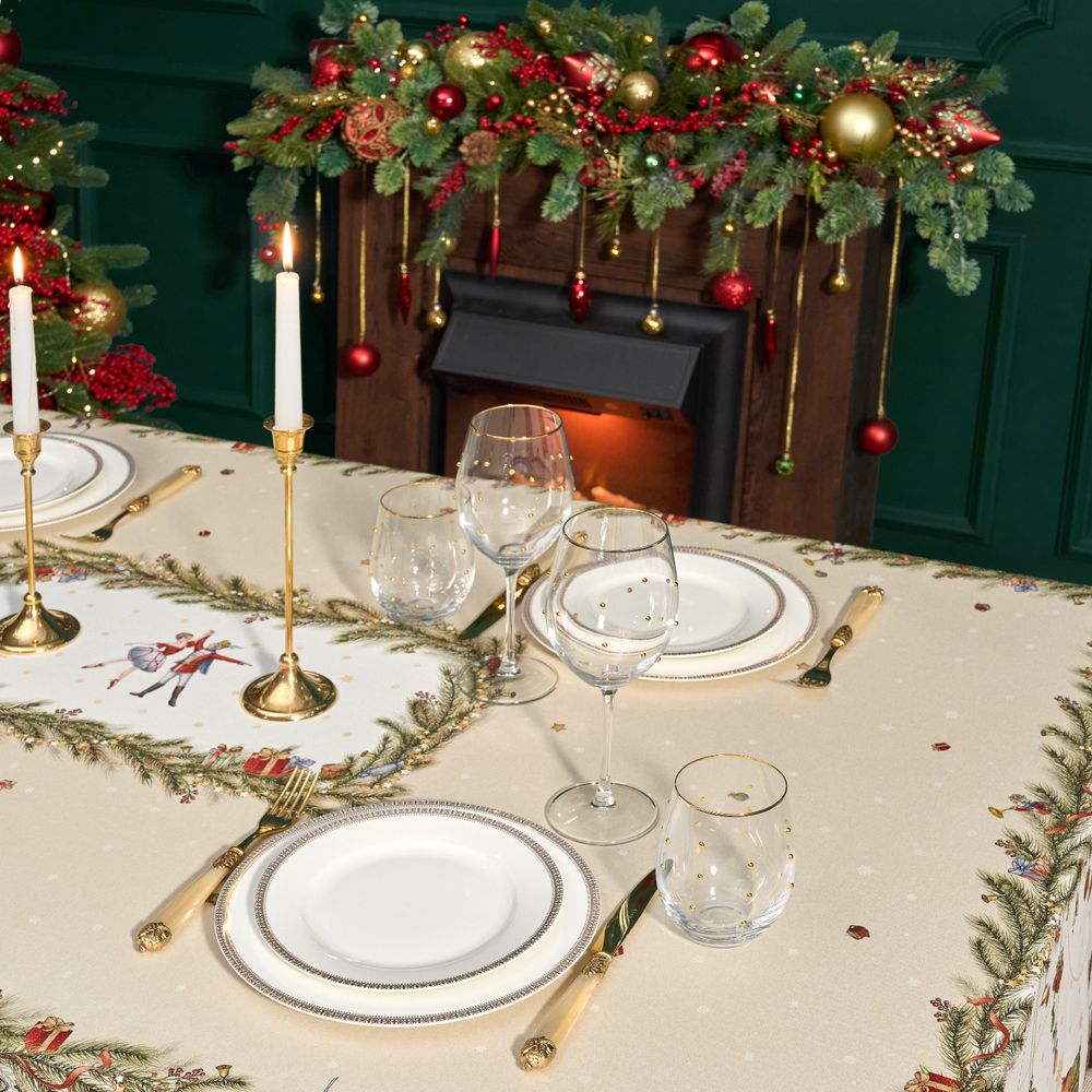 СКАТЕРТЬ "ЩЕЛКУНЧИК" 160Х220СМ БЕЖЕВЫЙ,100% ХЛОПОК,ТВИЛ