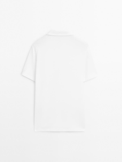 Massimo Dutti Футболка-поло с коротким рукавом, белый
