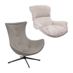 Кресло HUG серый в полоску, экокожа, шенилл