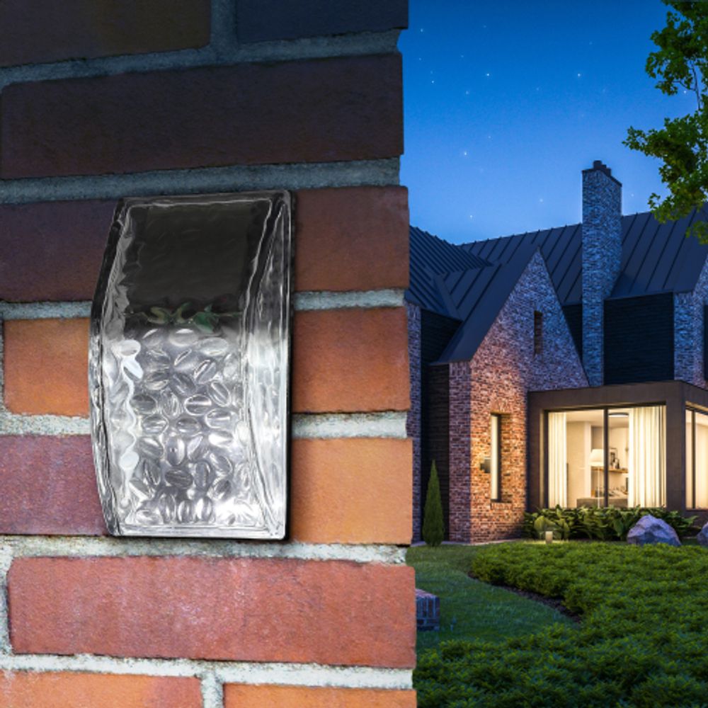 Светильник уличный ЭРА ERAFS024-39 настенная подсветка Кристалл на солнечной батарее 3LED 7lm