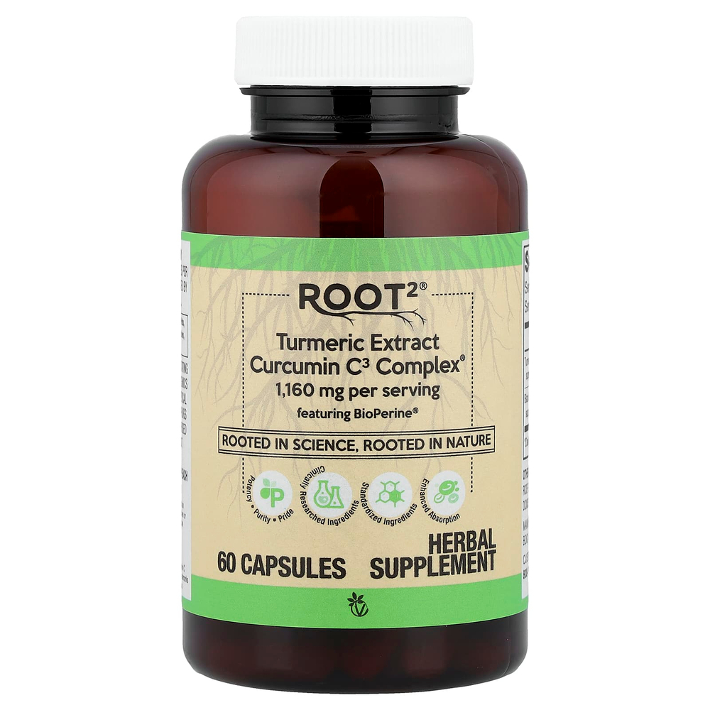Vitacost, Root2®, экстракт куркумы Curcumin C3 Complex®, 60 капсул