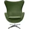 Кресло Egg, зеленая искусственная замша