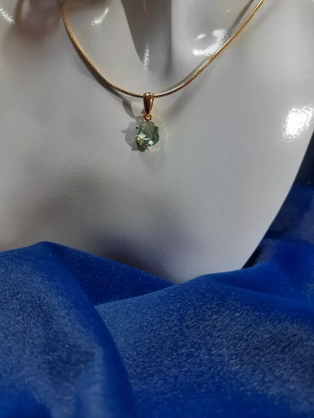 Подвеска "Подвеска форма Капля, цвет мятный, золото"