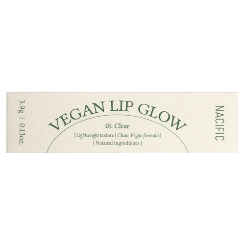 Nacific, Веганское сияние для губ, 01. Прозрачный, 3,9 г (0,13 унции)