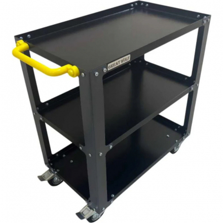 Инструментальная тележка GWT-G3 Great Wolf, 3 полки, колеса с тормозом, серая