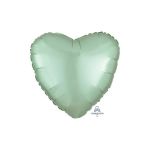 Сердце Сатин Зеленый An 18"