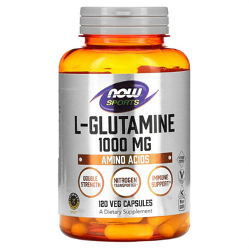 NOW Foods L-Glutamine 1000 mg 120 veg capsules , Глютамин
