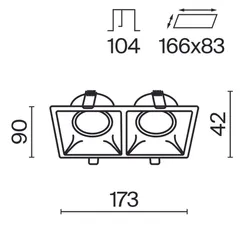 Встраиваемый светильник Точка / Dot 2*GU10 10 Вт Technical dl029-2-02b