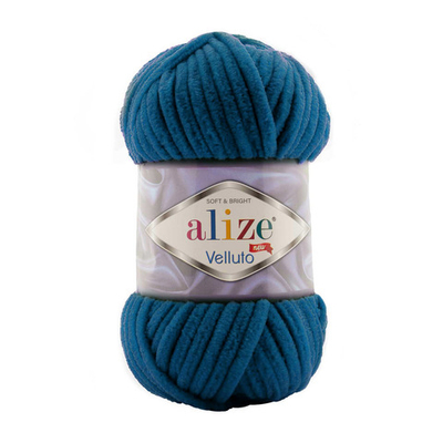 Пряжа Alize (Ализе) Velluto / уп.5 мот. по 100 г, 68м, 646 петроль A