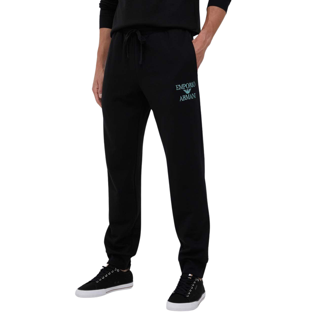 Мужской домашний костюм черный: толстовка и штаны Emporio Armani  111943_3F571 00020