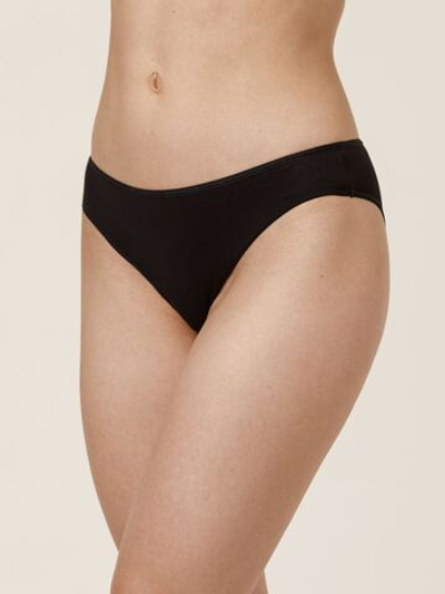 Базовые хлопковые трусики-слипы средней посадки (Размер: 42) (Цвет: черный)