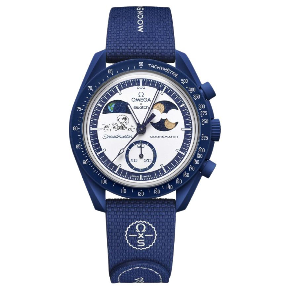 SWATCH Omega MOONSWATCH SNOOPY Collaboration Quartz Movement Men's Watches Watch 42mm White Dial