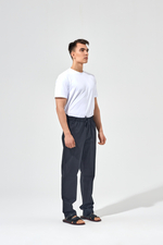 Брюки прямые со шнурком черные