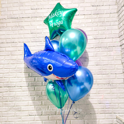 Набор шаров "На 4 года с акулой"