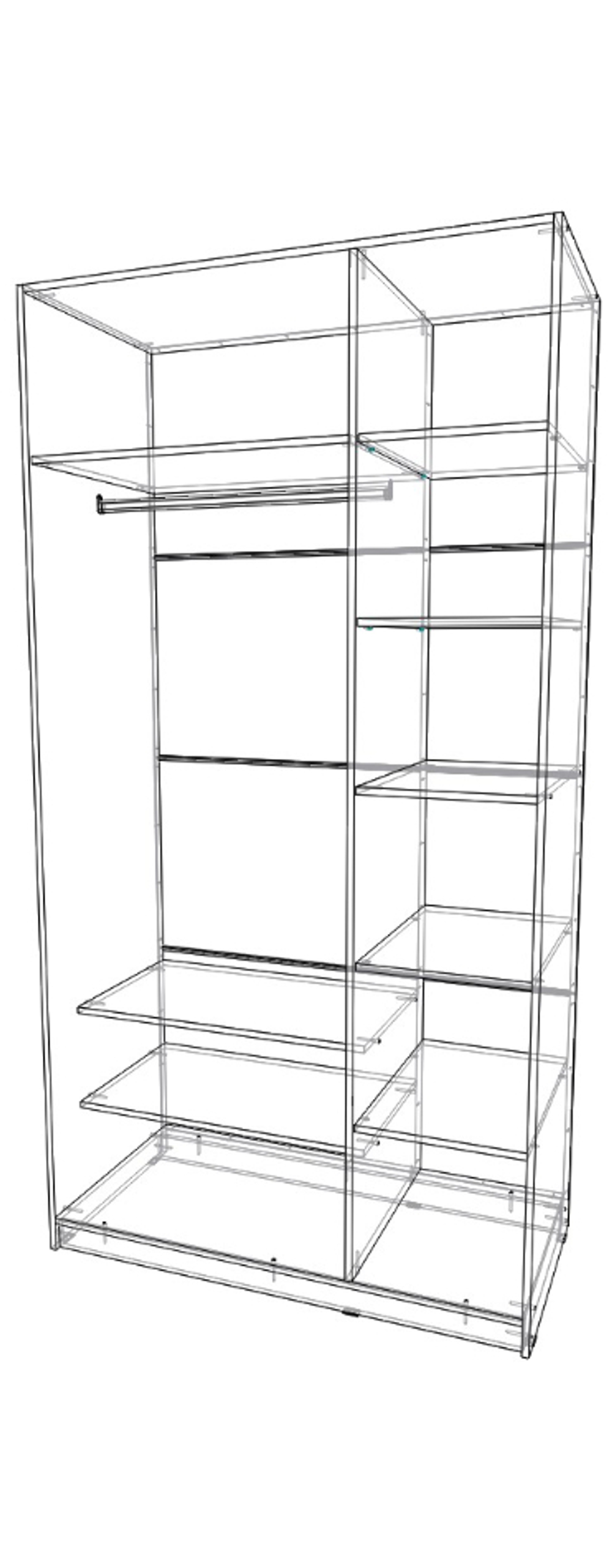 шкаф трёх створчатый 600×1200×2300 левый Вектор