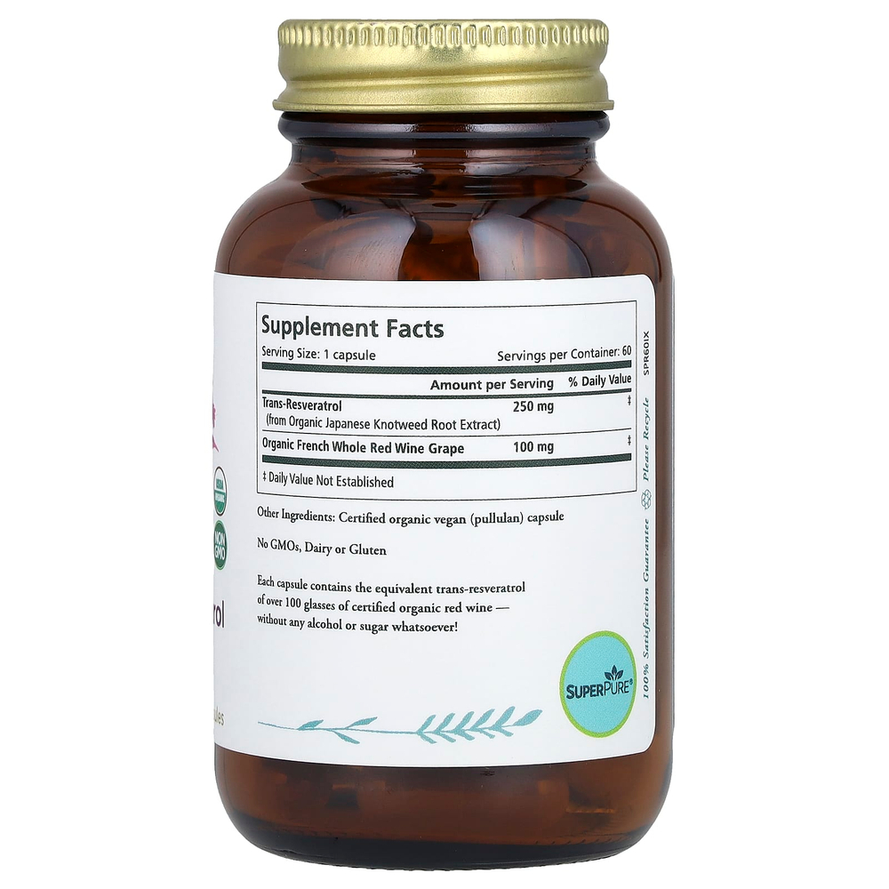 Pure Synergy, SuperPure® ресвератрол, 60 капсул