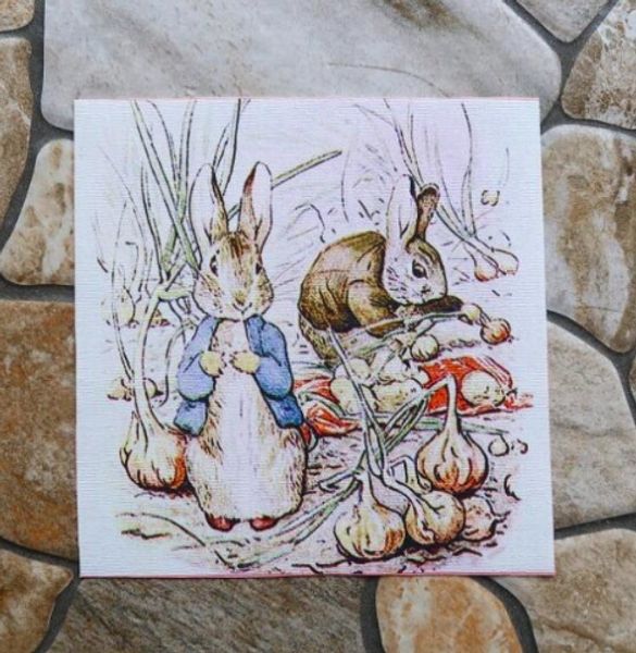 КРОЛИКИ-ОГОРОДНИКИ, панно 15 x 15 cм 1