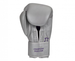 Перчатки боксерские Clinch Undefeated Russian Team серебристые C161RT