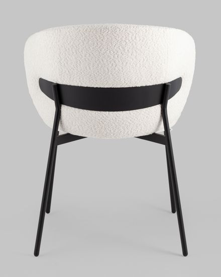Стул Snow букле белый, черные ножки