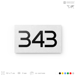 Номер на дверь 343, табличка на дверь для офиса, квартиры, кабинета, аудитории, склада, белая 120х70 мм, Айдентика Технолоджи