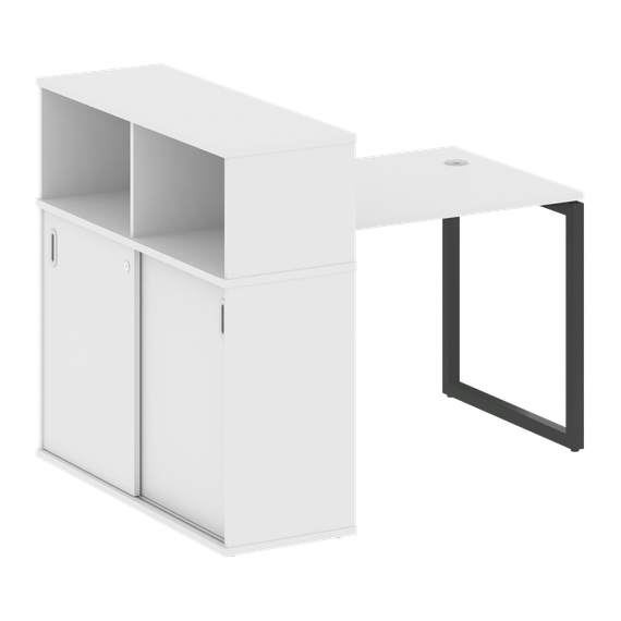 Метал Систем Куатро Стол письменный с шкафом-купе на О-образном м/к 40БО.РС-СШК-3.1 Т