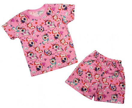 Костюм для девочки 0433/5 розовый, единороги