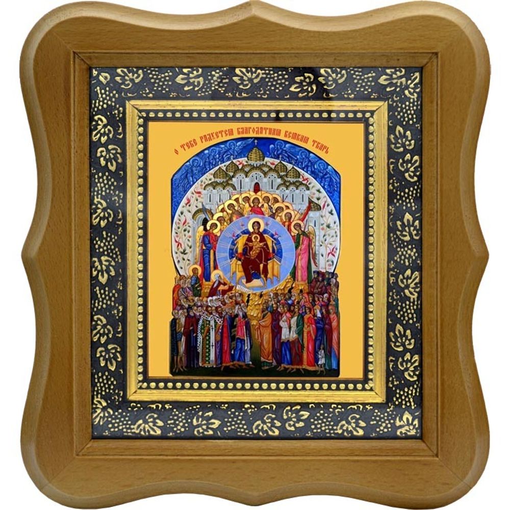 О Тебе радуется. Икона Божьей Матери на холсте.