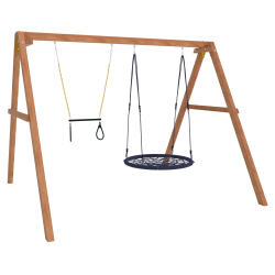 Деревянные качели с качелями гнездо 100 см и трапецией P911-8