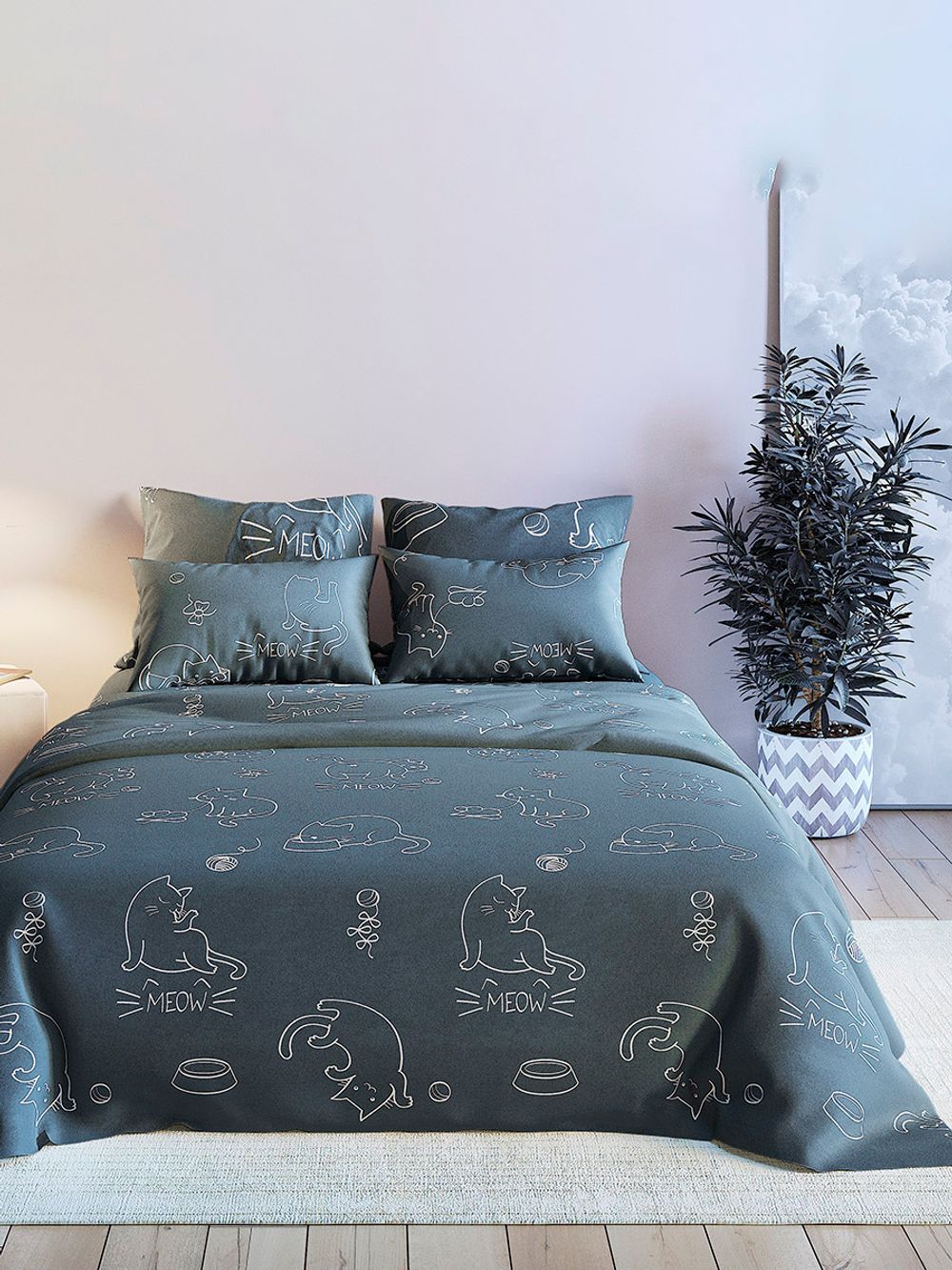 Пододеяльник Сказка "Котики" 1,5-сп 145х215 см