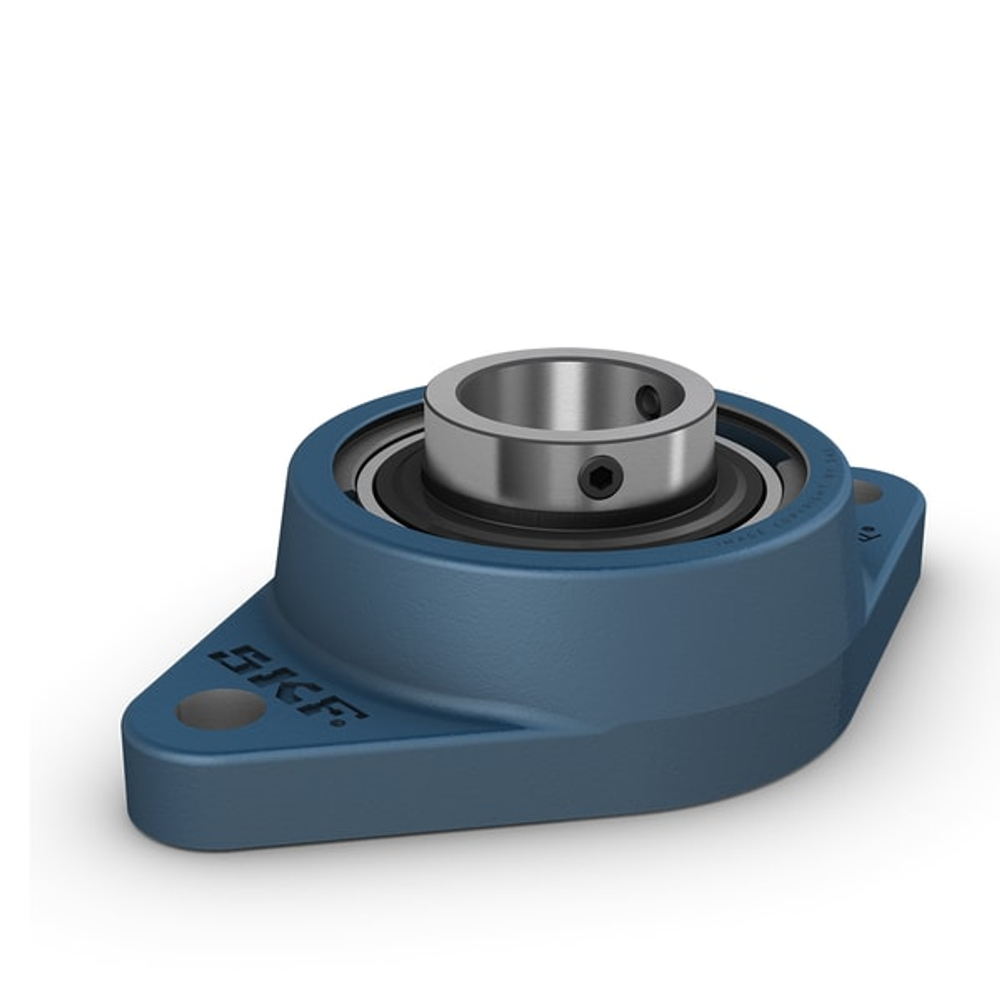 Oval flanged ball bearing unit with set screw locking, cast iron housing, JIS FYTJ 25 TF