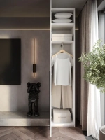 Шкаф распашной 40*40*240 белый, с антресолью Lorena 1