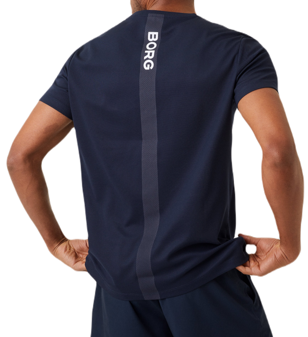 Футболка мужская теннисная Björn Borg Ace T-shirt Stripe - navy