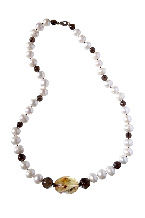 Бусы из жемчуга и кварца Талисман