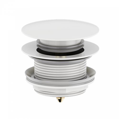 Донный клапан для ванны 1 1/2 WONZON & WOGHAND, Белый матовый (WW-SS105-MW)