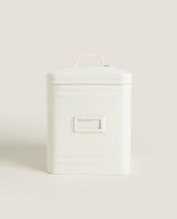 Zara Home Коробка для хранения из металла, цвет кремовый, 20.5 см