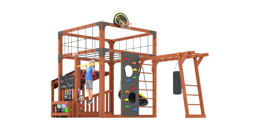 Детская площадка Савушка КУБ-4 (Махагон)