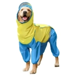 Дождевик для крупных пород собак «KOMFORT»,, цвет жёлто - голубой, р 6XL