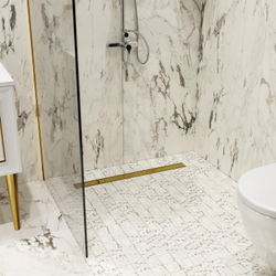 Душевой трап (лоток) CK DRAIN AQCP11-60 Plain GOLD 60 см, решетка матовое золото, с сифоном