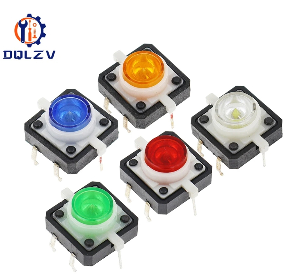 Тактовая кнопка со встроенной светодиодной подсветкой 12X12X7.3 мм