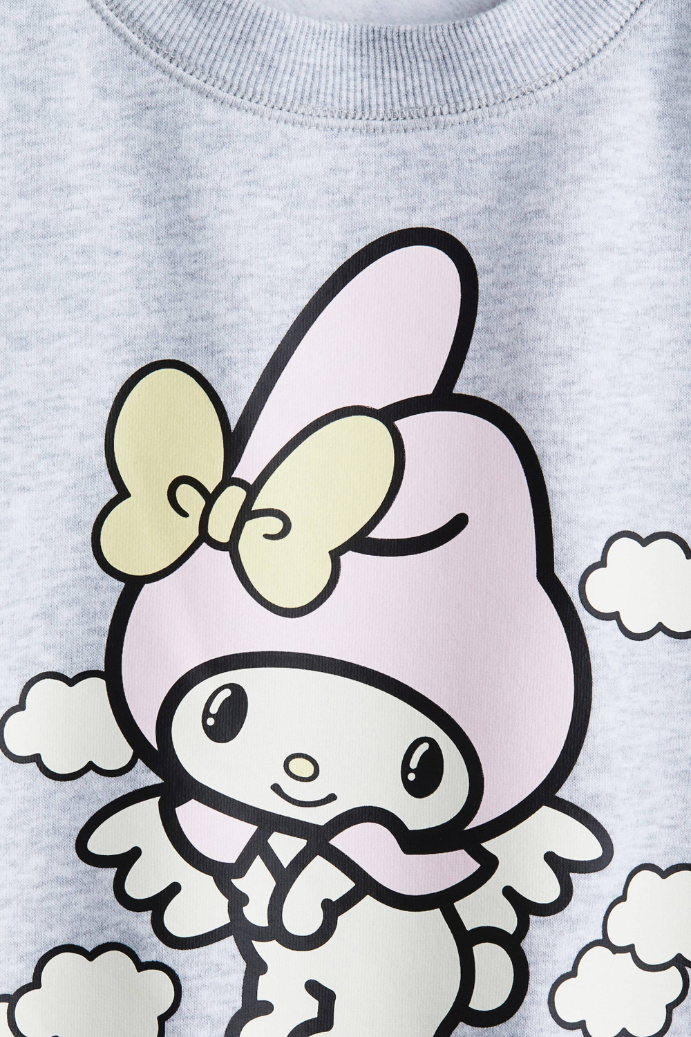 H&M Толстовка оверсайз с принтом, светло-серый