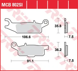 Колодки тормозные дисковые TRW MCB802SI