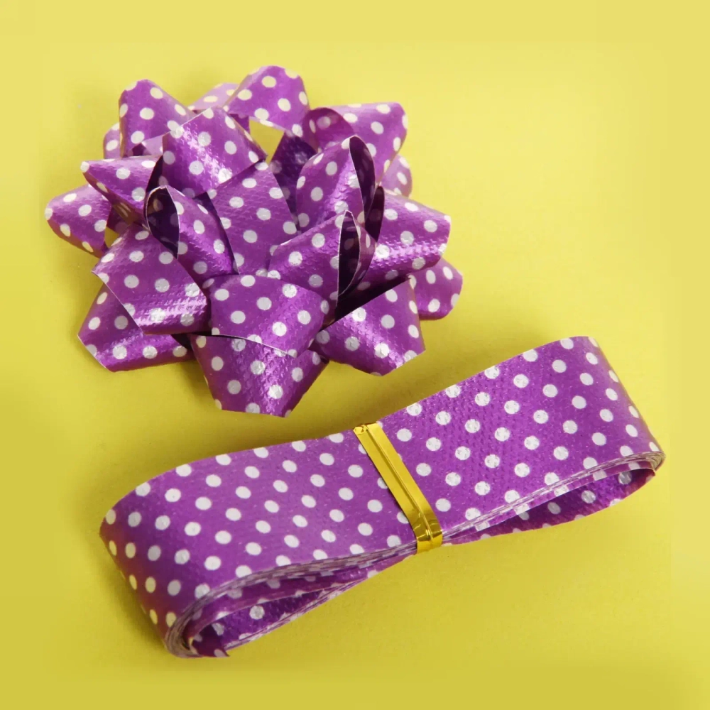 Набор для декорирования «Горошек» бант 6см, лента 2см (3м), Фиолетовый