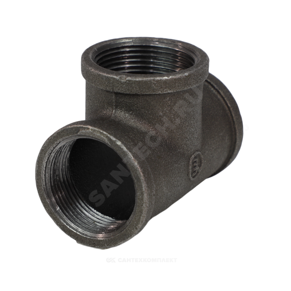 Тройник прямой чугун Ду 15 (1/2") ВР/ВР Fittex PLUS