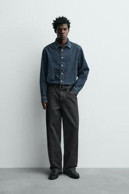 ZARA ДЖИНСЫ BAGGY FIT, ЧЕРНЫЙ